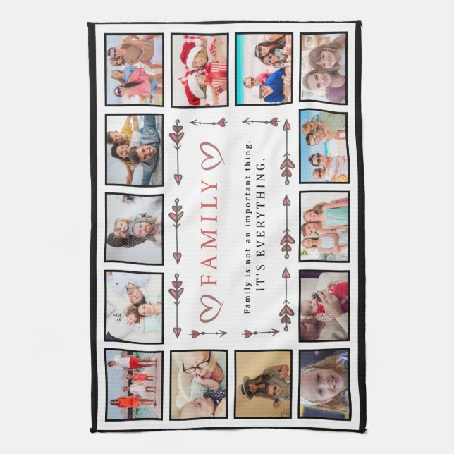 Family is Everything Custom Collage  Template Tea Towel (Vertical)