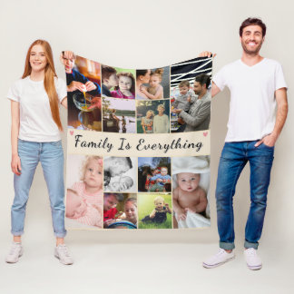 Family Is Everything – Custom Photo Fleece Blanket