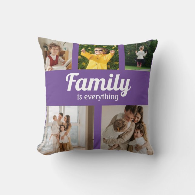 Family is Everything Square Throw Pillow (Front)