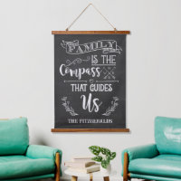 Family is the Compass Faux Chalkboard Sign
