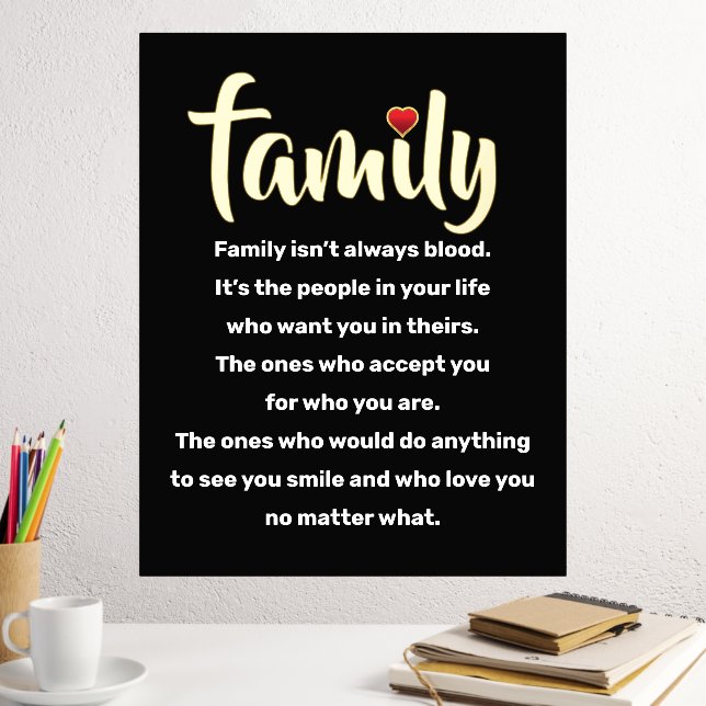 Family isn't always blood typography black gold foil prints (In Situ (Desk 2))