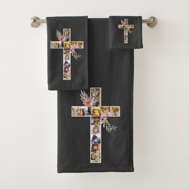 Family Jesus Cross Christian Church Lover Bath Towel Set (Insitu)