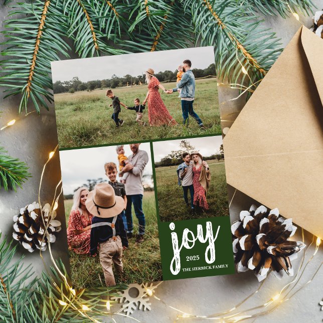 Family Joy Holiday Christmas Photo Card (Creator Uploaded)