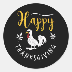 Family Kids Matching Happy Thanksgiving Pajama Classic Round Sticker