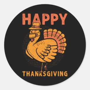 Family Kids Matching Happy Thanksgiving Pajama Classic Round Sticker