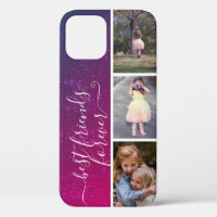 Family Kids Photo Collage Template Pink Ombre Cute