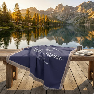 Family Lake House Coastal Custom Decor Throw Blanket