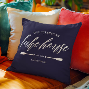 Family Lake House Rental Nautical Custom Decor Cushion