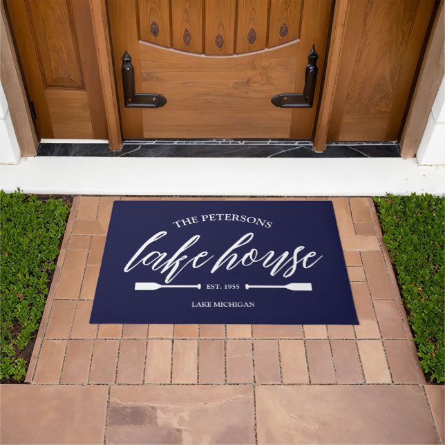 Family Lake House Rental Nautical Custom Decor Doormat (Outdoor)