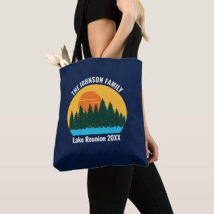 Family Lake Reunion Cute Customised Sunset Tote Bag