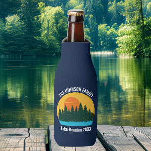 Family Lake Reunion Cute Customized Sunset Bottle Cooler