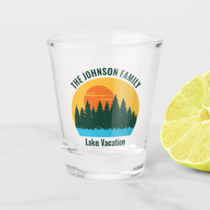Family Lake Trip Cute Customised Sunset Shot Glass