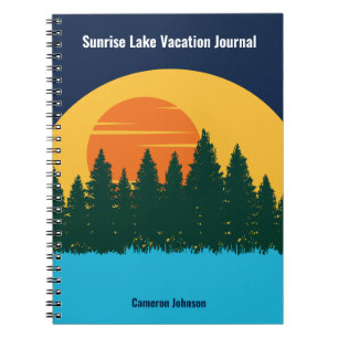 Family Lake Vacation Cute Customised Sunset Notebook