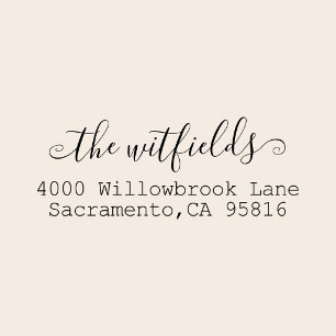 Family Last Name Fancy Calligraphy Return Address Self-inking Stamp