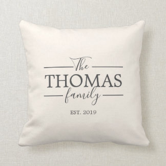 Family Last Name Pillow Anniversary Wedding Gift