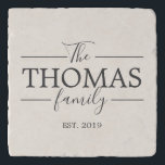 Family Last Name Stone Anniversary Wedding Gift Trivet<br><div class="desc">This beautiful trivet is sure to match any decor and be the perfect gift for weddings,  anniversaries,  or as a housewarming gift for your family or friends. All colours can be customised to match any home or style.</div>