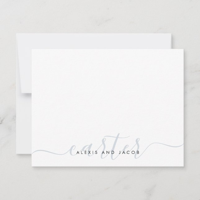 Family Last Name Wedding Light Silver Grey Script  Card (Front)