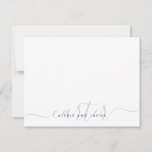 Family Last Name Wedding Light Silver Grey Script Card