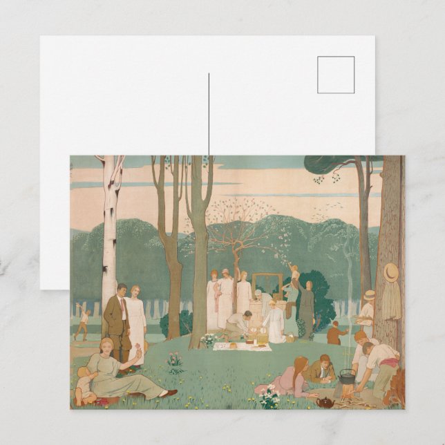 Family Leisure - A Day in the Park, Old Times Postcard (Front/Back)