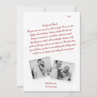 Family Letter Red Script Coronavirus Holiday Card