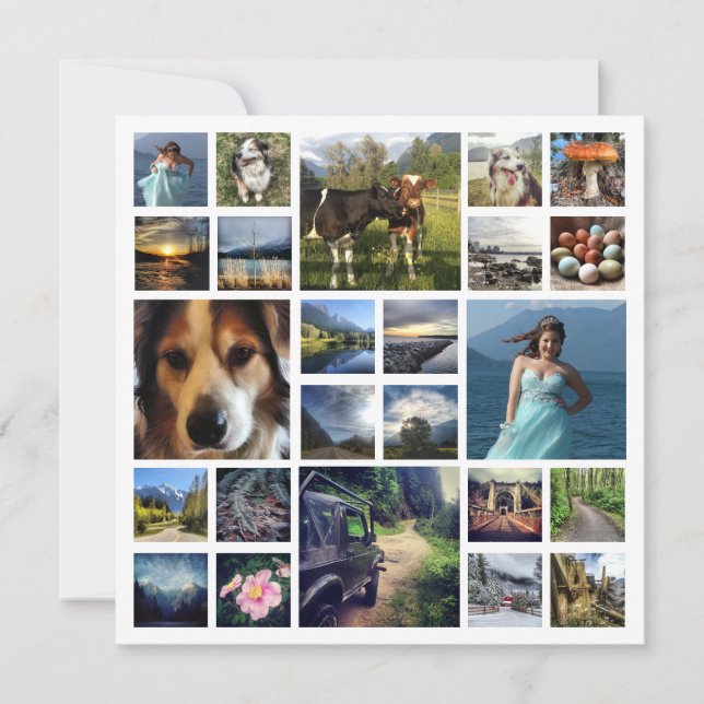 Family Letter with 24 Photos throughout Year Invitation (Front)