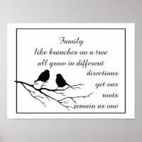 Family like branches on a tree Saying with Birds