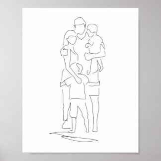 Family Line Art, Family Drawing, Family Print, Gif Poster