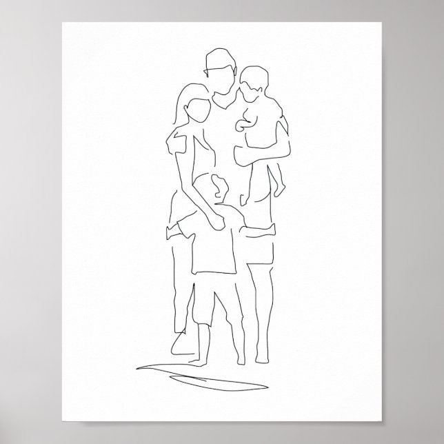 Family Line Art, Family Drawing, Family Print, Gif Poster (Front)