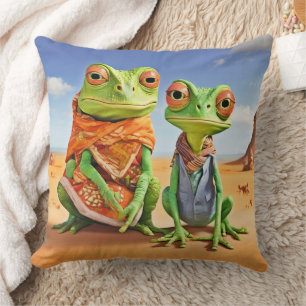 Family Lizard Artwork Cushion