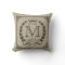 Family Logo Monogram Burlap Look Pillow