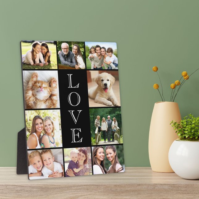 Family Love 10 Photo Collage Black Plaque (Creator Uploaded)
