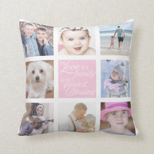 Family Love   8 Square Photographs Cushion