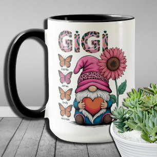 Family Love Gigi Grandkids Names Grandma Gift Mug