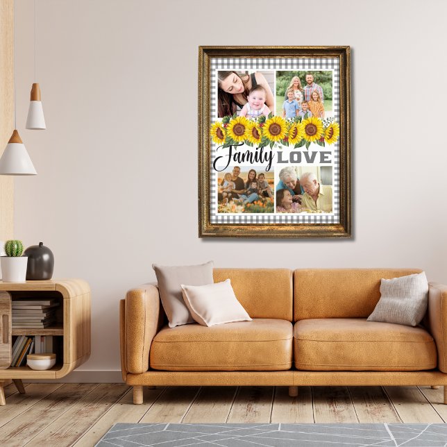 Family Love Gingham Collage Customised Family  Poster (Creator Uploaded)