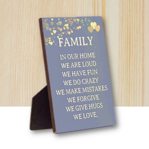 Family Love Home decor tabletop Plaque