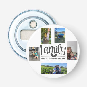 Family love modern memory photo bottle opener