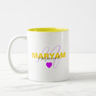 Family Love Mug with Name & Modern Initial & Quote