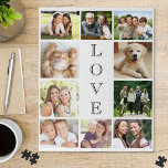 Family Love Multi-Photo Collage Modern Jigsaw Puzzle<br><div class="desc">A photo collage keepsake puzzle perfect for family game nights. You can personalise with ten family photos. "LOVE" is written vertically down the middle.</div>