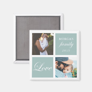 Family Love Pastel Personalised Photo Magnet