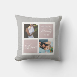 Family Love   Personalised Photo Throw Pillow