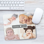 Family Love Photo Collage Gray Mouse Pad<br><div class="desc">Message me if you need assistance or have any special requests.</div>