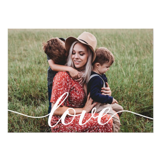 Family Love Script Personalised Photo Print (Front)
