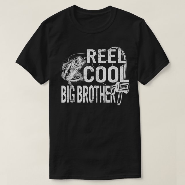 Family Lover Reel Cool Big Brother Fishing Fisher  T-Shirt (Design Front)