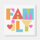 FAMILY Magnet -Colour Block Letters-Custom BG Colo