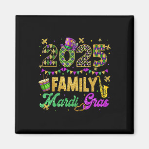 Family Mardi Gras 2025 Fat Tuesday Family Matching Magnet