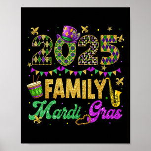 Family Mardi Gras 2025 Fat Tuesday Family Matching Poster