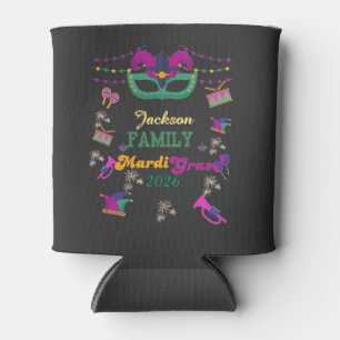 Family Mardi Gras 2026 , Matching Carnival Can Cooler