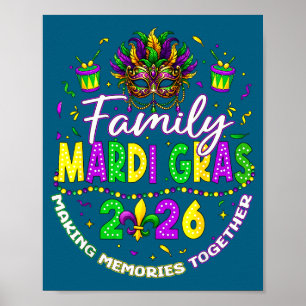 Family Mardi Gras 2026 Trip Orleans Funny Matching Poster