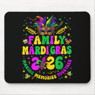 Family Mardi Gras Crew 2026 Carnival Trip Matching Mouse Pad