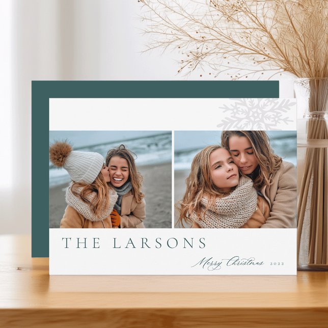 Family Marquee | Merry Christmas Two Photo Holiday Card (Creator Uploaded)